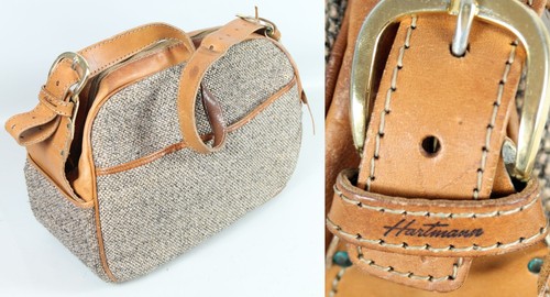 Vtg hartmann tweed leather - tweed,